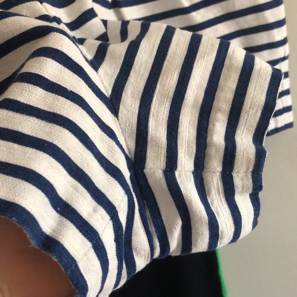 J. Crew Factory white and royal blue cobalt blue cotton/linen dress shorts - Picture 9 of 11